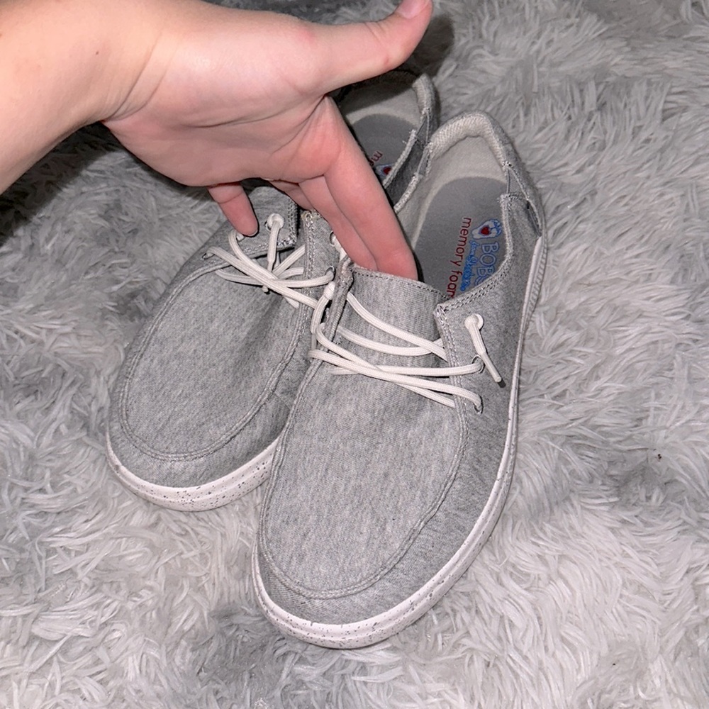 BOBS gray slip on shoes